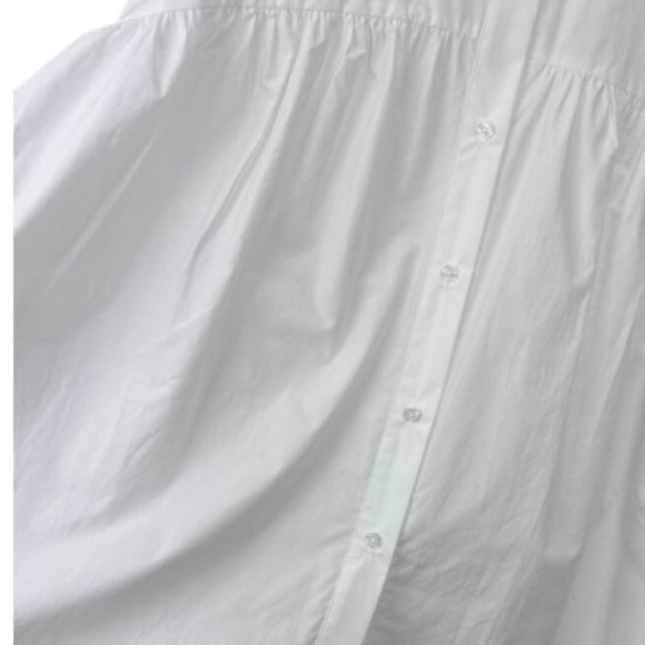 Madewell Button-Front Mini Shirtdress in Poplin in Crisp White NEW Size Small - Picture 8 of 12